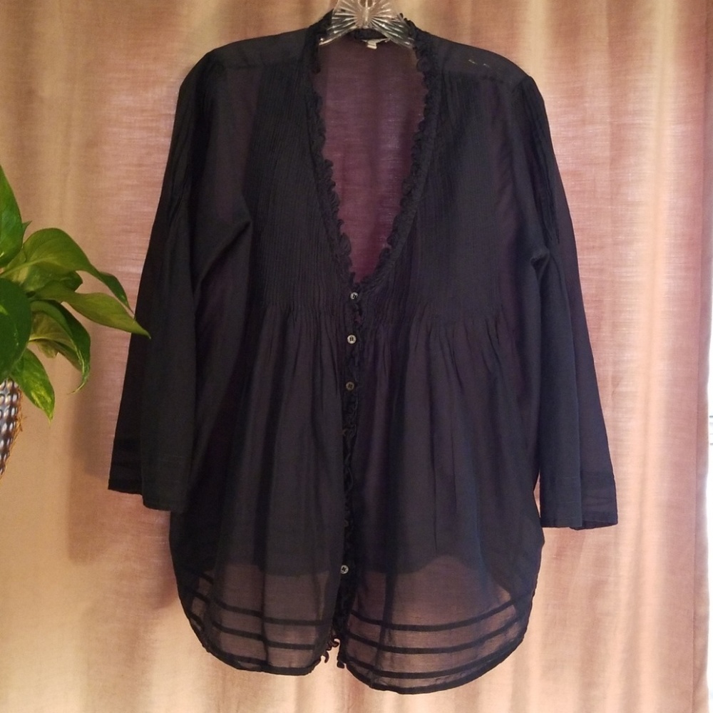 Joie forest green blouse Sz M